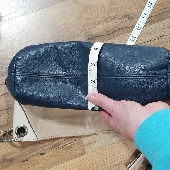 THE SAK THALIA Navy and Beige Small Leather Hobo Bag Purse with Braided Handle - Picture 16 of 16